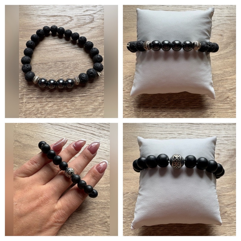NWOT 2 Black Beaded Bracelets